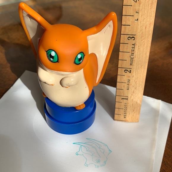 Digimon Ink Stamper Patamon character Stamp collectible character Vintage - Picture 2 of 5